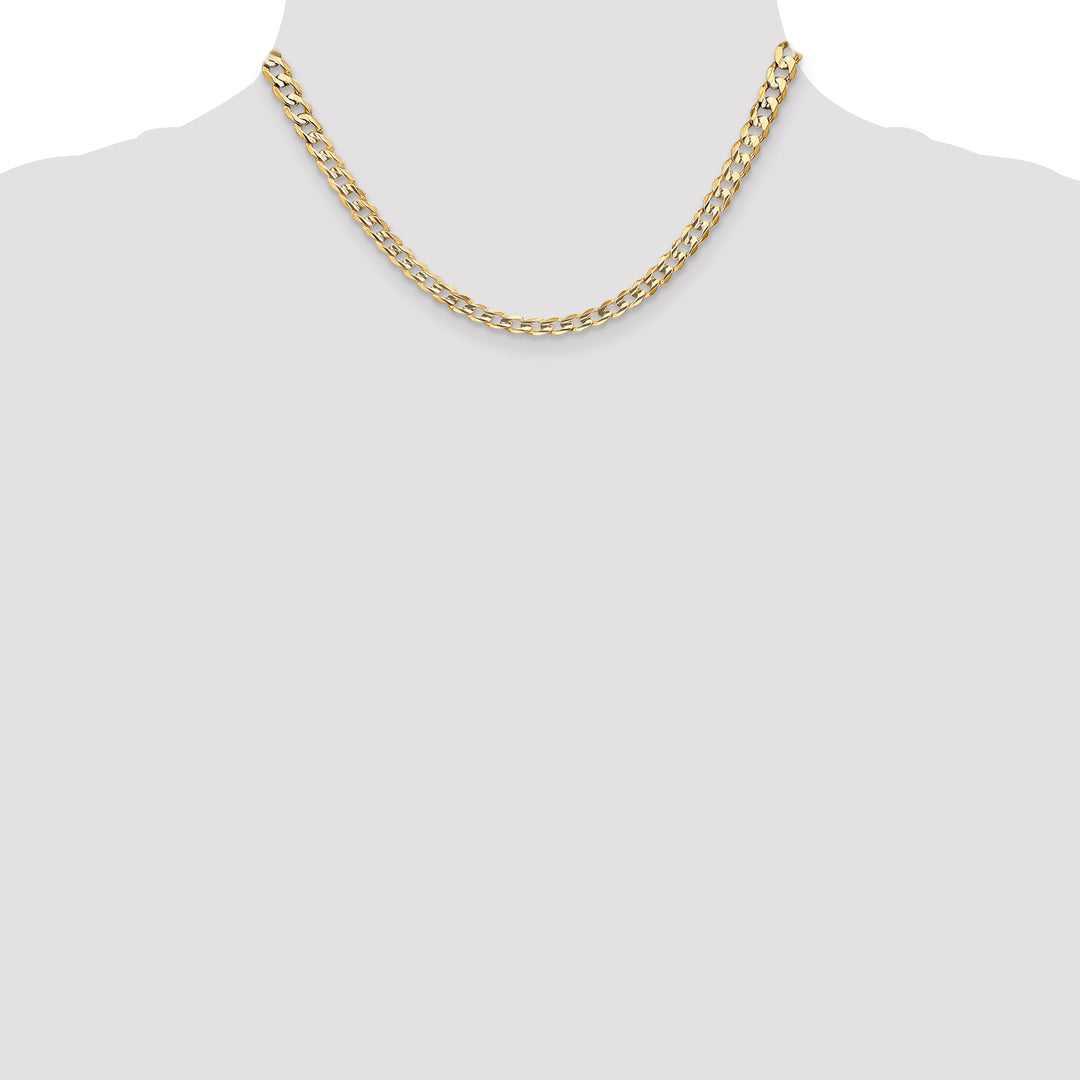 14k 5.25mm Open Concave Curb Chain