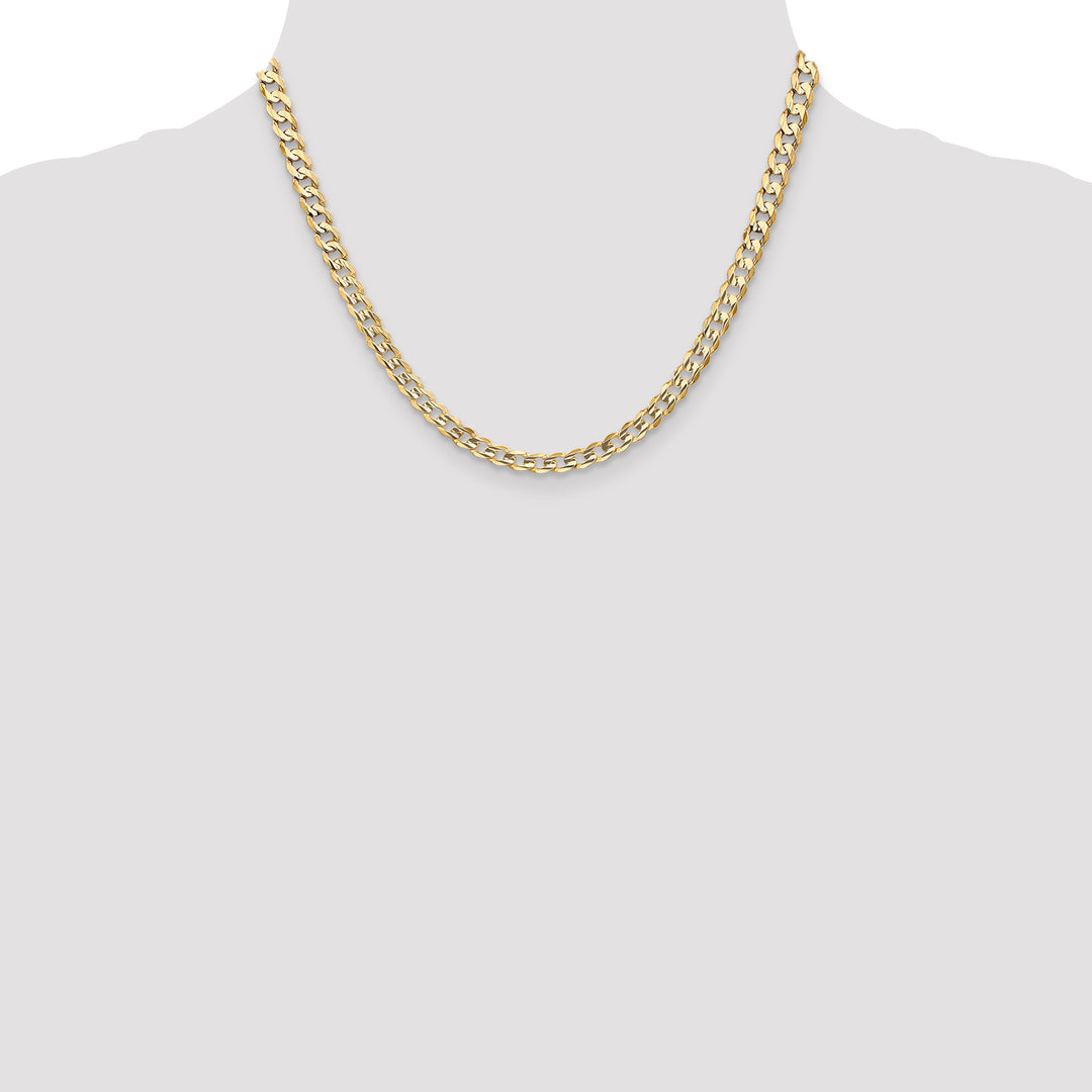14k 5.25mm Open Concave Curb Chain