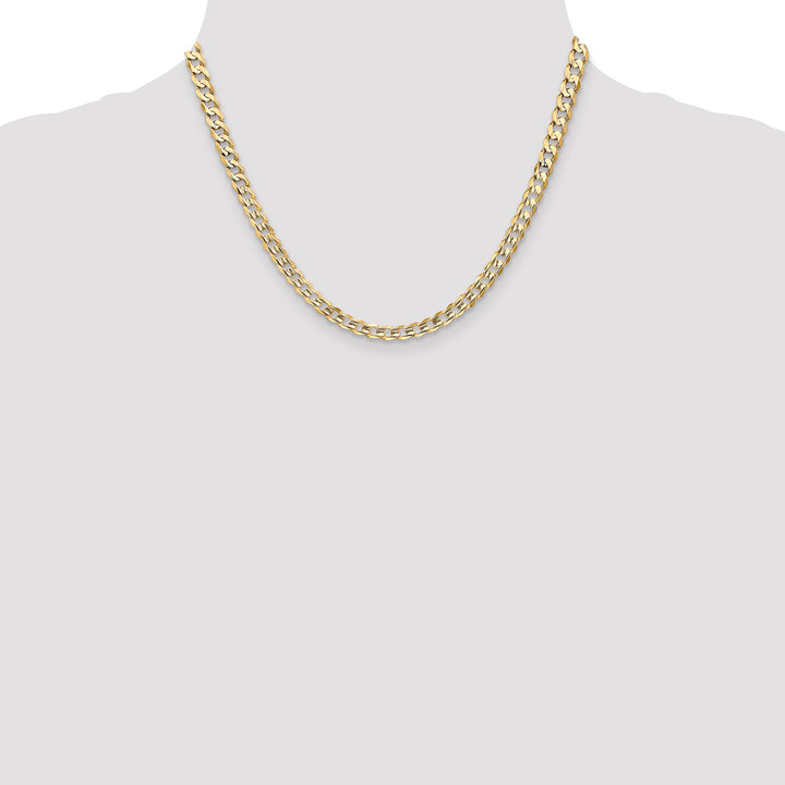 14k 5.25mm Open Concave Curb Chain