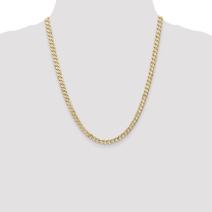 14k 5.25mm Open Concave Curb Chain