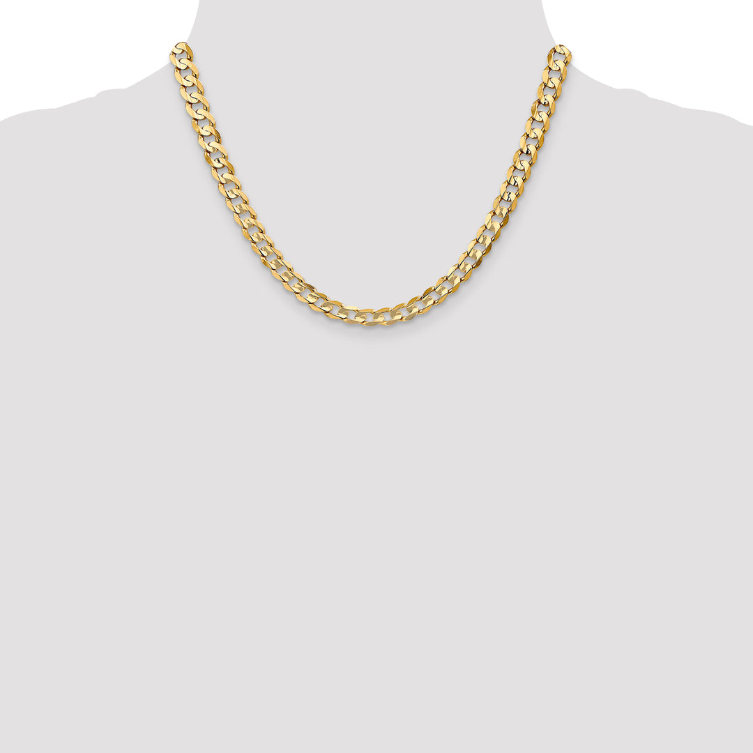 14k 6.75mm Open Concave Curb Chain