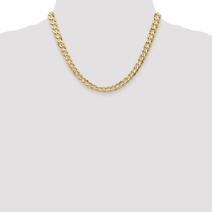 14k 6.75mm Open Concave Curb Chain