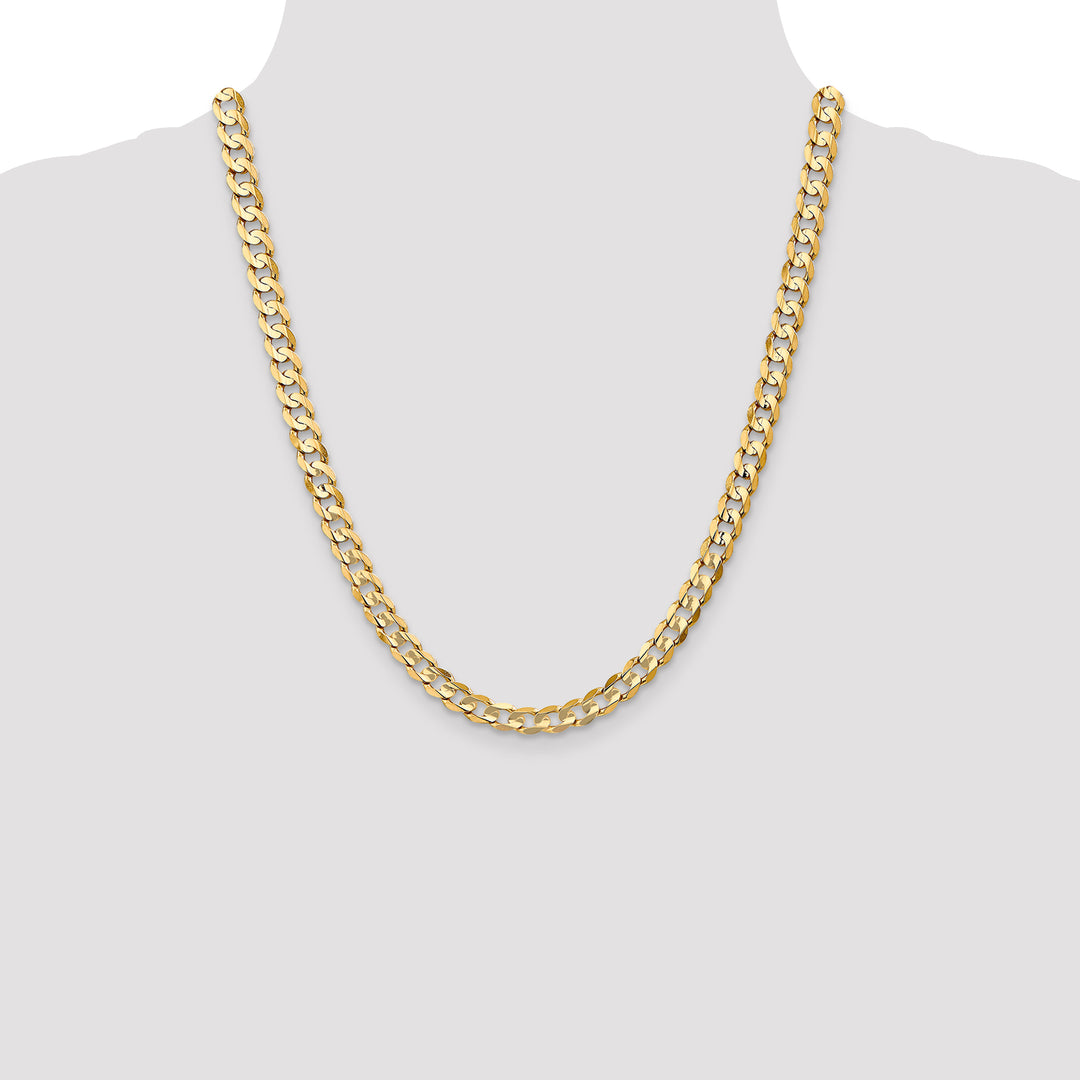 14k 6.75mm Open Concave Curb Chain