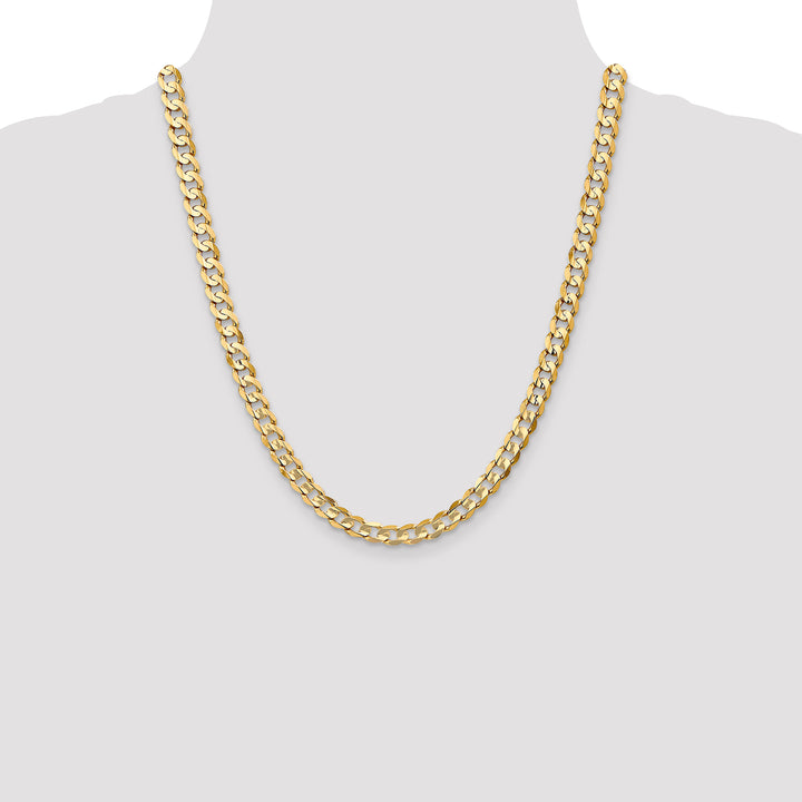 14k 6.75mm Open Concave Curb Chain