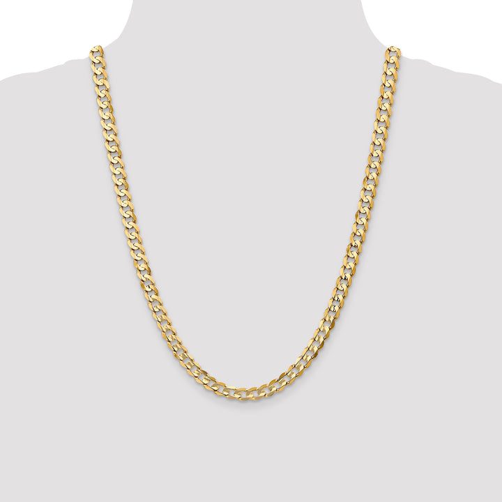 14k 6.75mm Open Concave Curb Chain