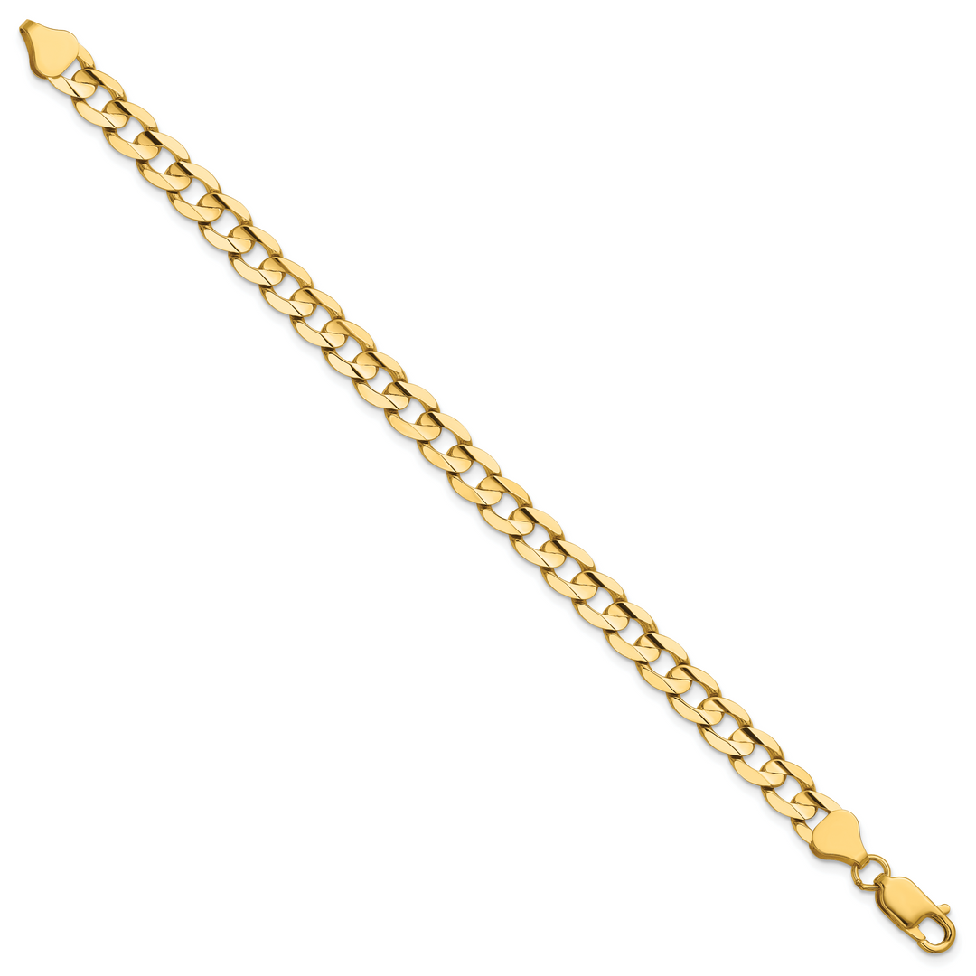 14k 6.75mm Open Concave Curb Chain