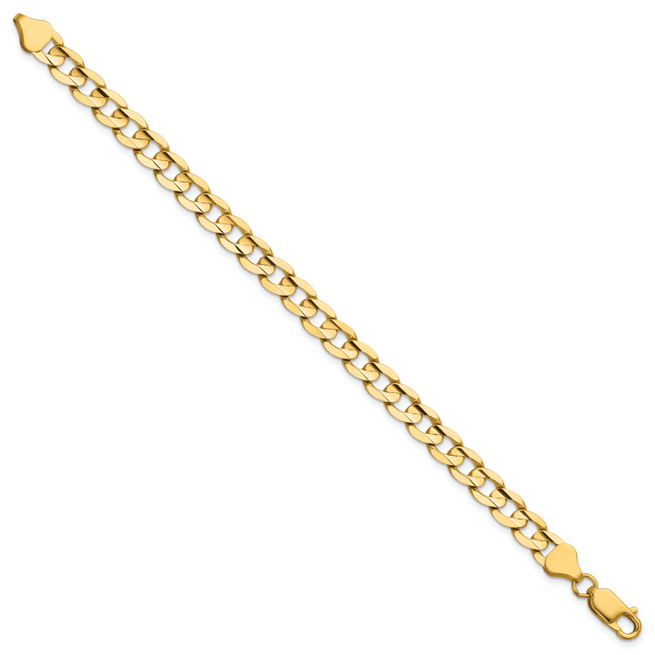14k 6.75mm Open Concave Curb Chain