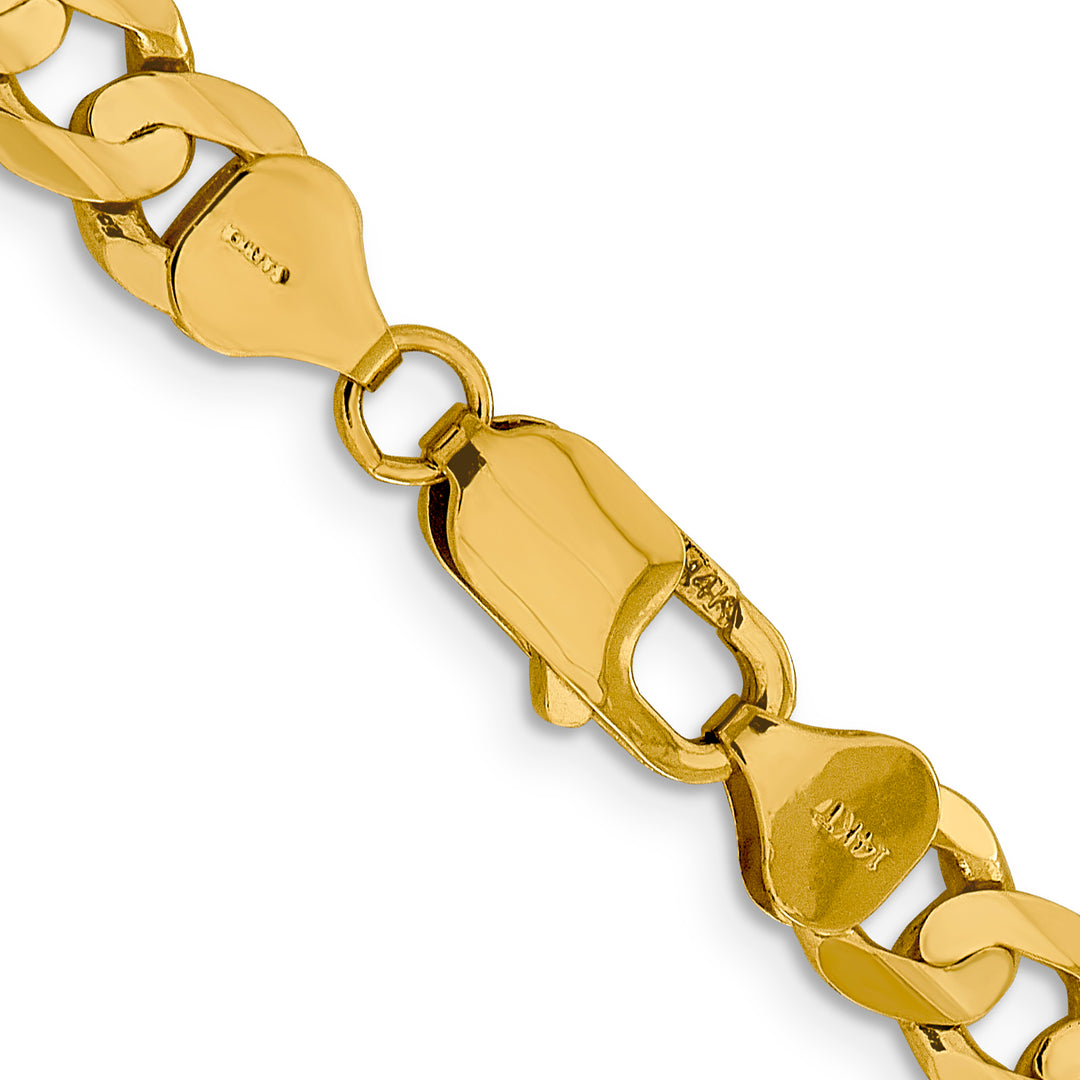 14k 7.5mm Open Concave Curb Chain
