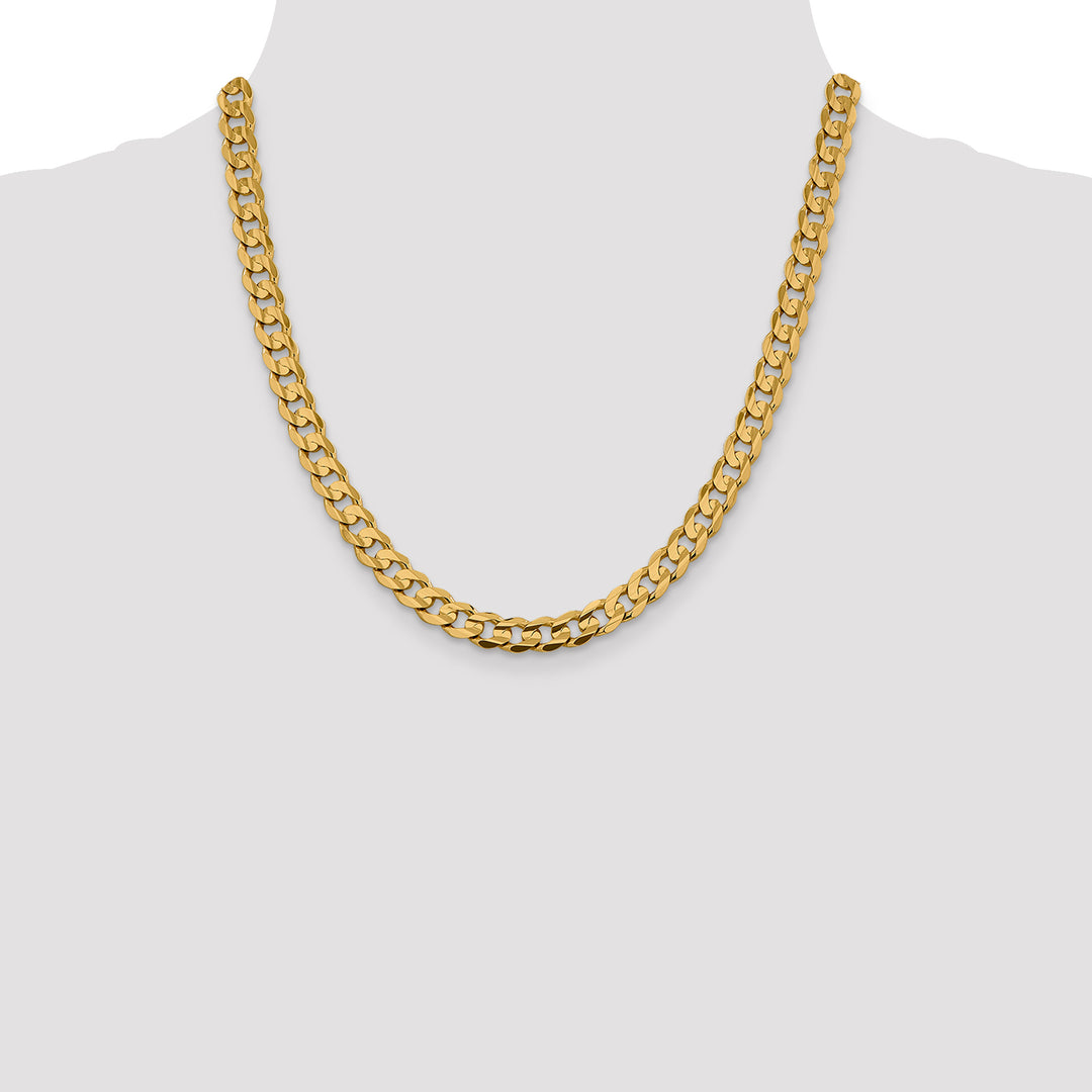 14k 7.5mm Open Concave Curb Chain