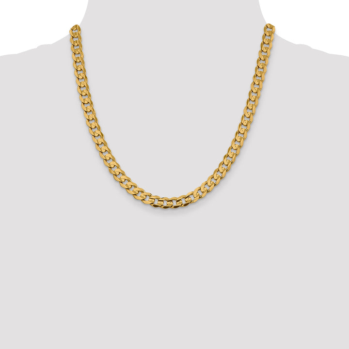 14k 7.5mm Open Concave Curb Chain