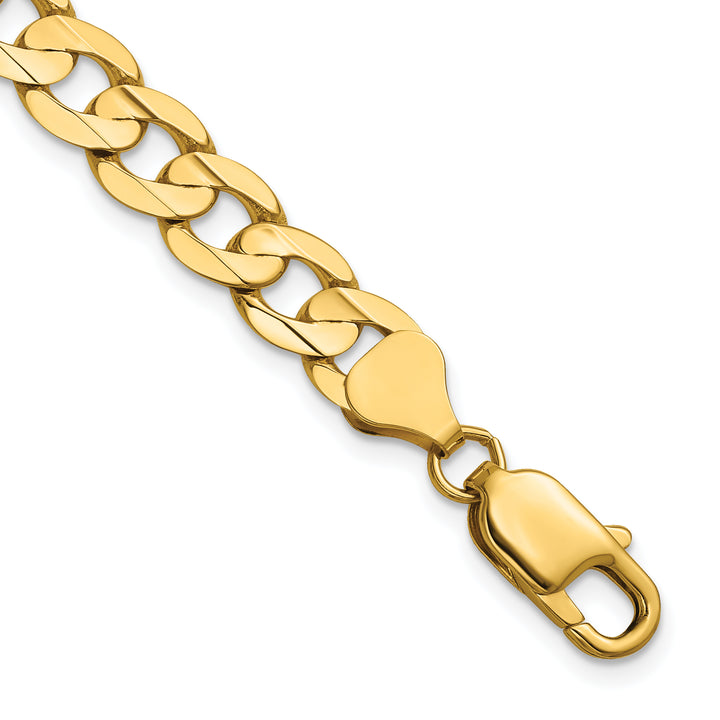 14k 7.5mm Open Concave Curb Chain