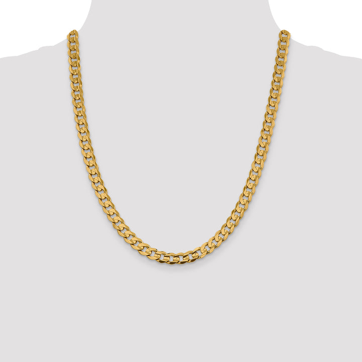 14k 7.5mm Open Concave Curb Chain