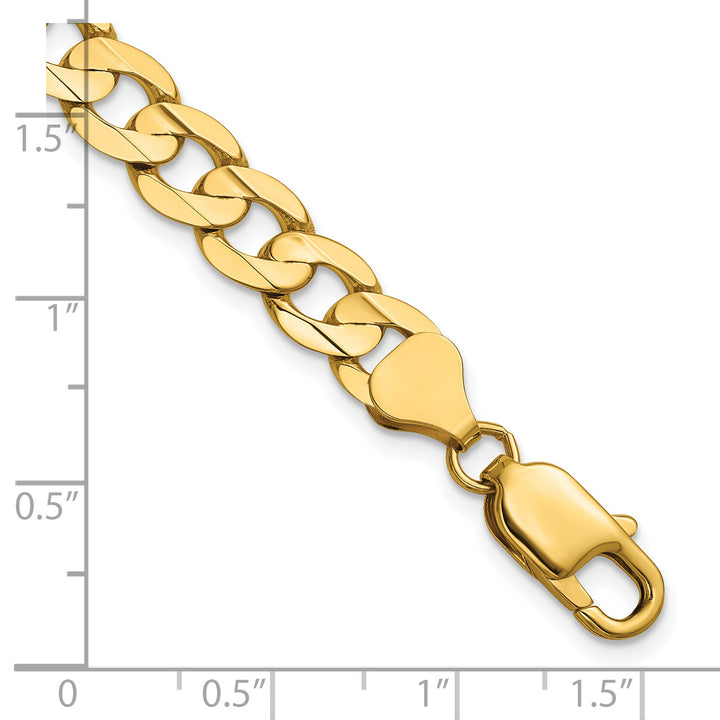 14k 7.5mm Open Concave Curb Chain