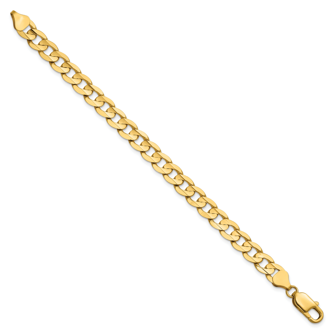14k 7.5mm Open Concave Curb Chain