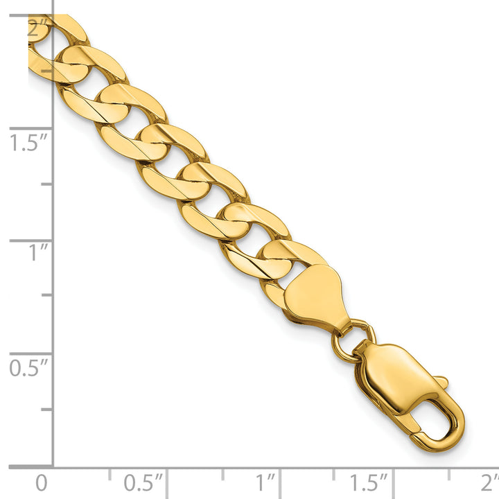 14k 7.5mm Open Concave Curb Chain