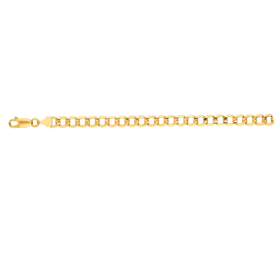 14K Gold 8"" 6.2mm Lite Curb Chain