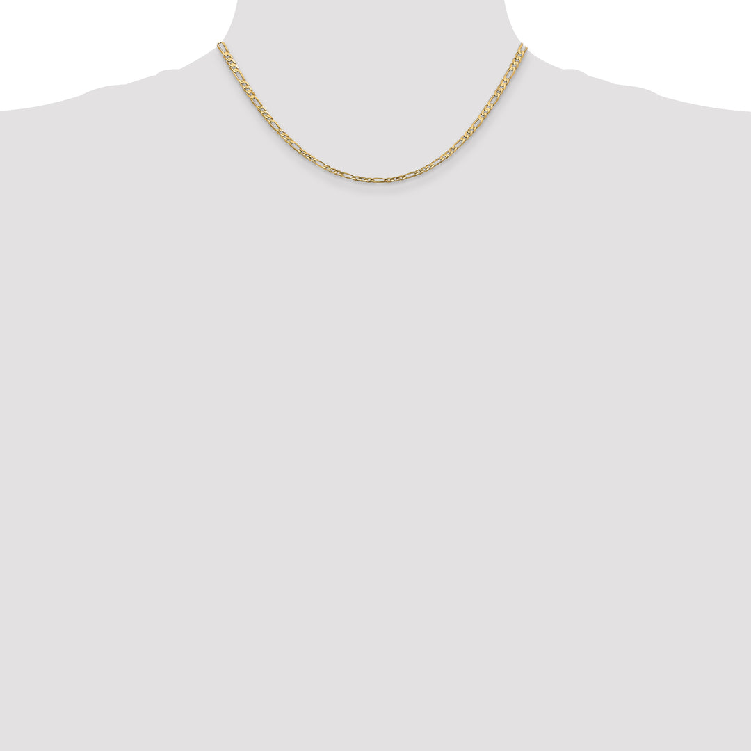 14k 3mm Concave Open Figaro Chain