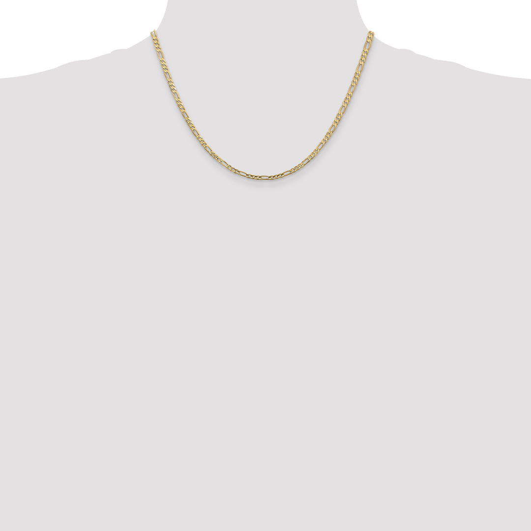 14k 3mm Concave Open Figaro Chain