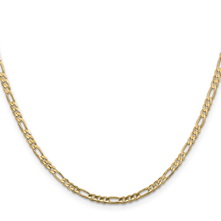 14k 3mm Concave Open Figaro Chain