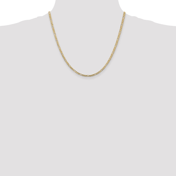 14k 3mm Concave Open Figaro Chain