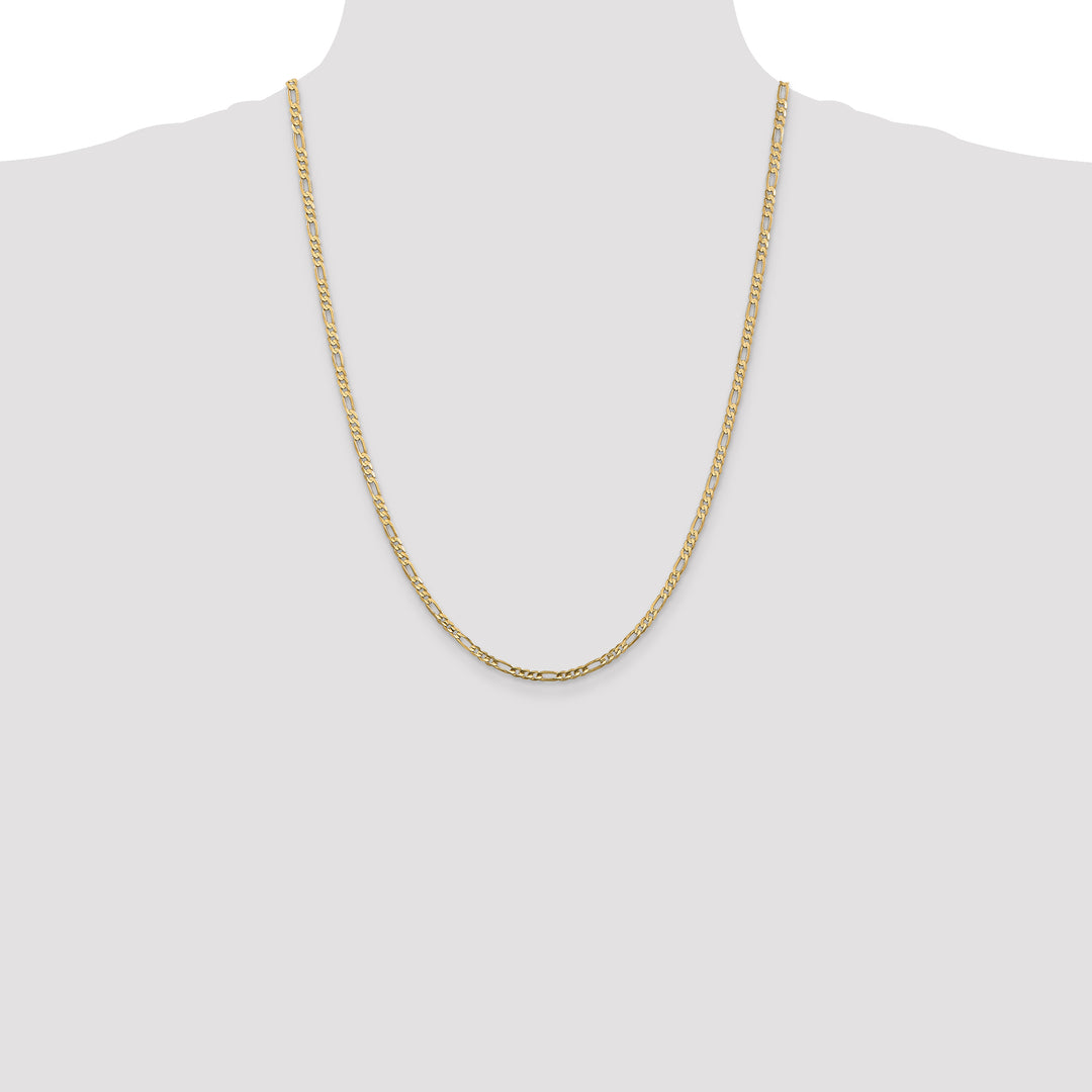 14k 3mm Concave Open Figaro Chain