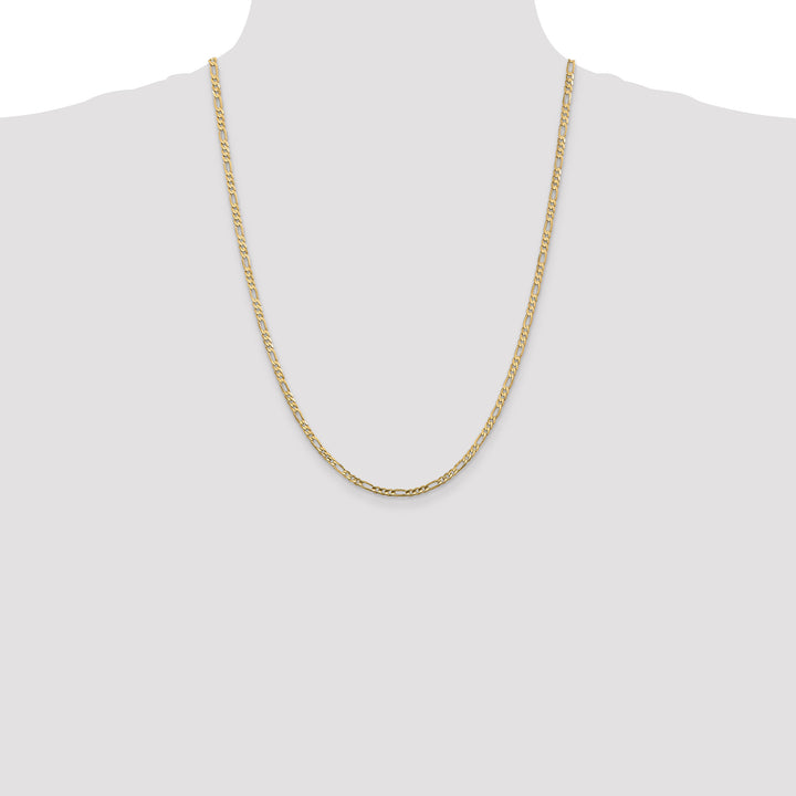 14k 3mm Concave Open Figaro Chain