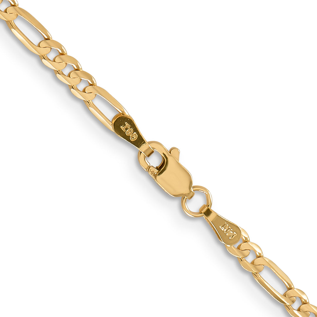 14k 3mm Concave Open Figaro Chain