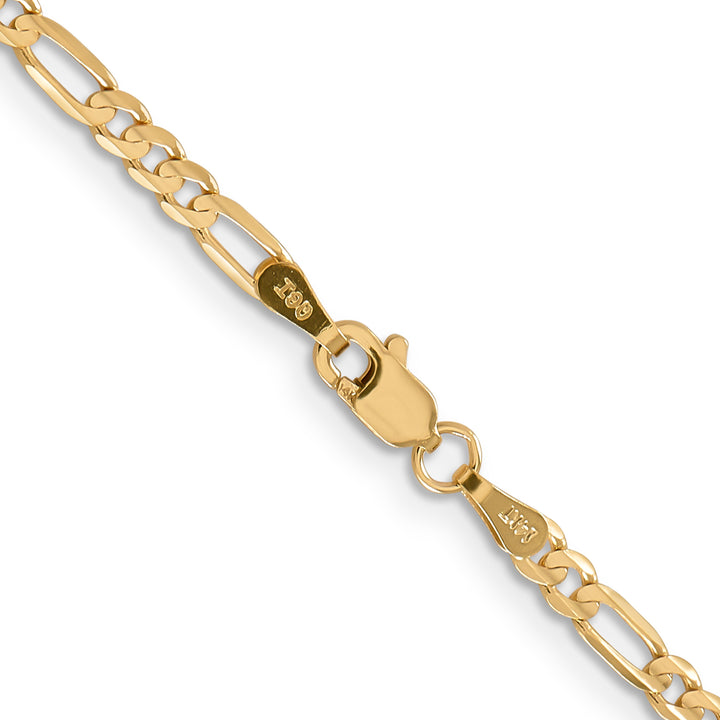 14k 3mm Concave Open Figaro Chain