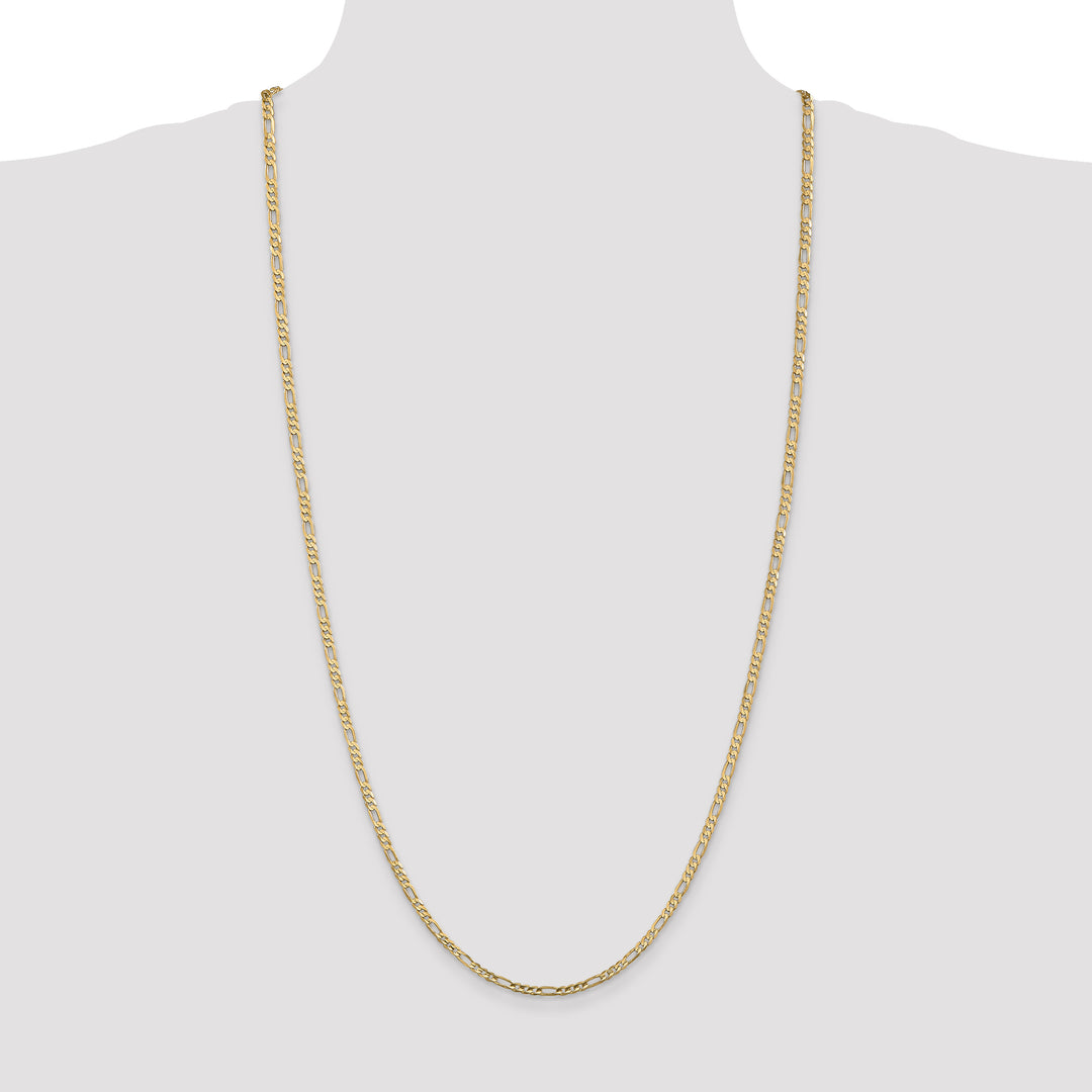 14k 3mm Concave Open Figaro Chain