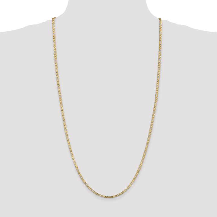 14k 3mm Concave Open Figaro Chain