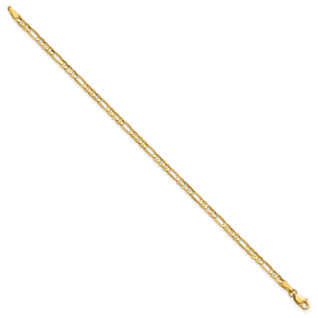 14k 3mm Concave Open Figaro Chain
