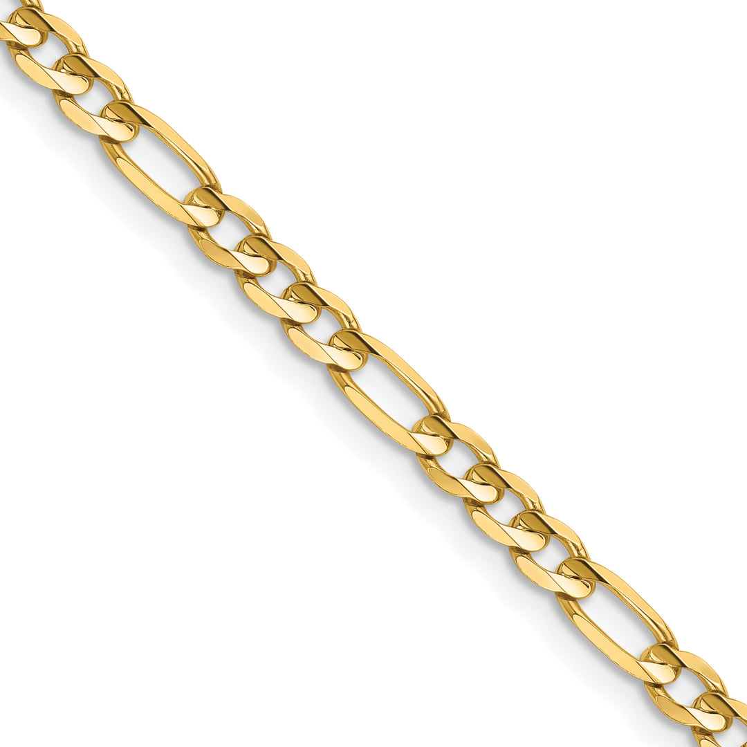 14k 4mm Concave Open Figaro Chain