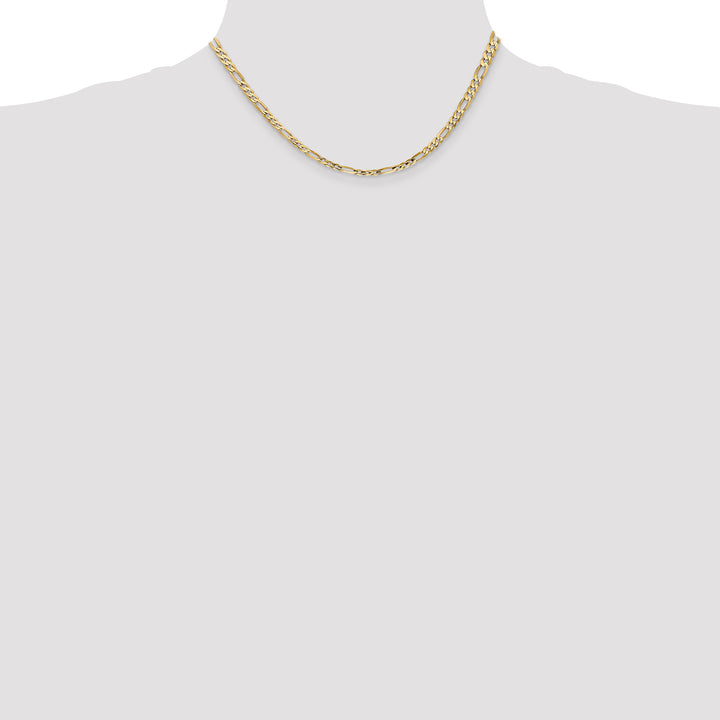 14k 4mm Concave Open Figaro Chain
