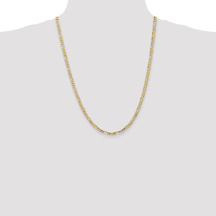 14k 4mm Concave Open Figaro Chain