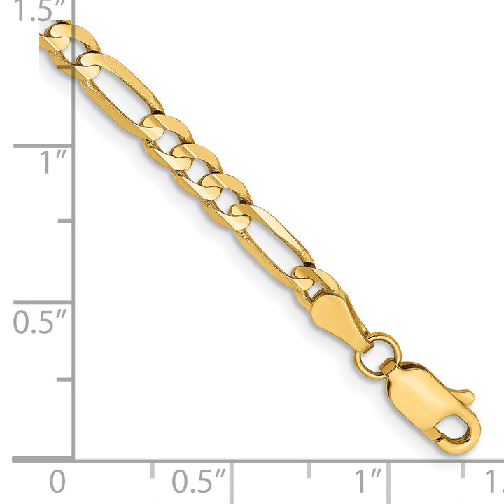 14k 4mm Concave Open Figaro Chain