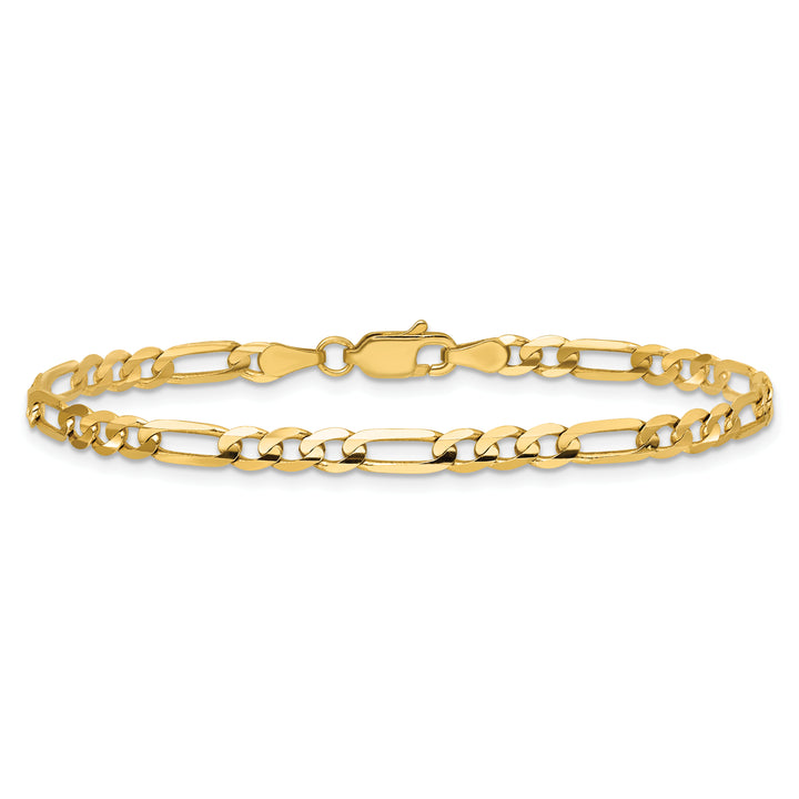 14k 4mm Concave Open Figaro Chain