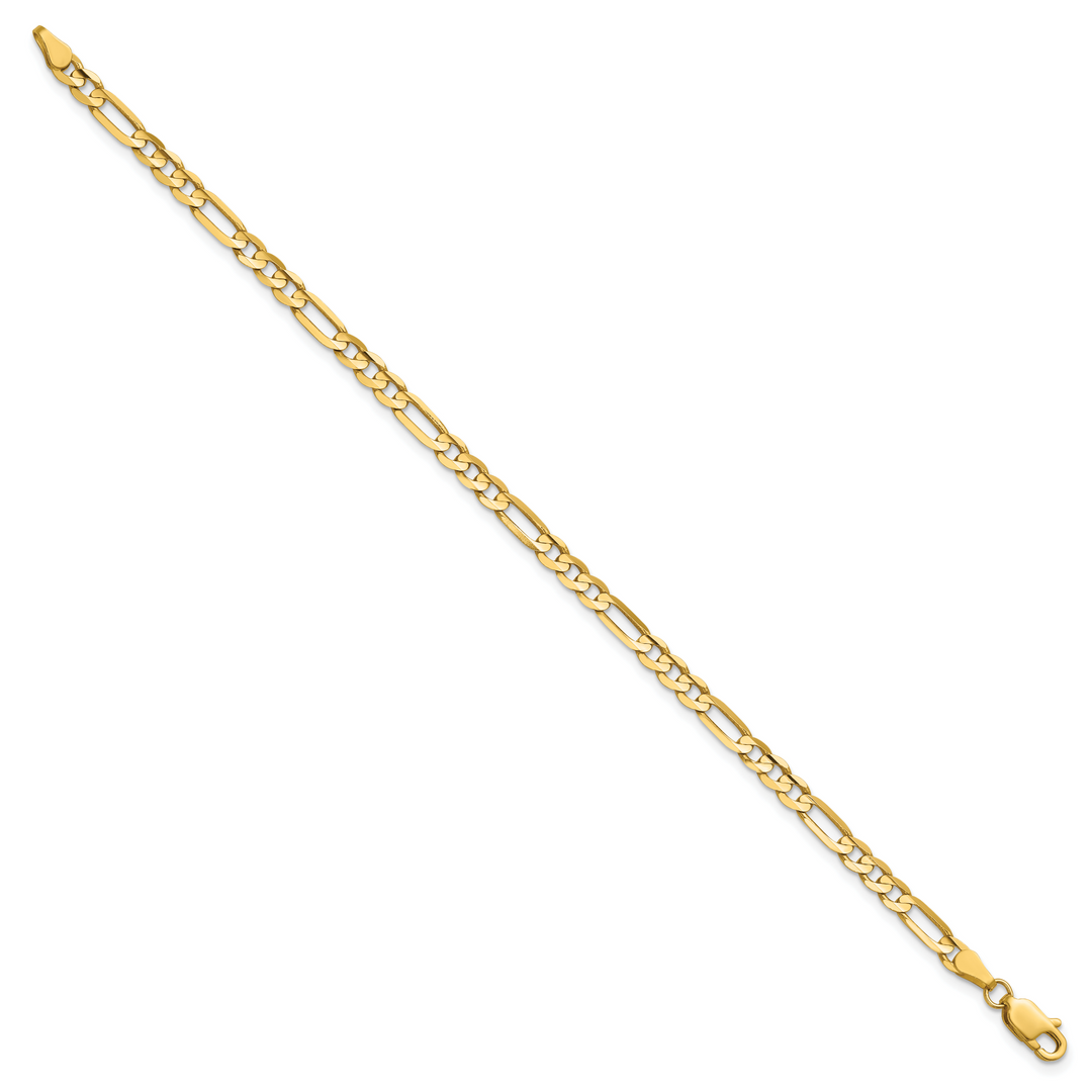 14k 4mm Concave Open Figaro Chain