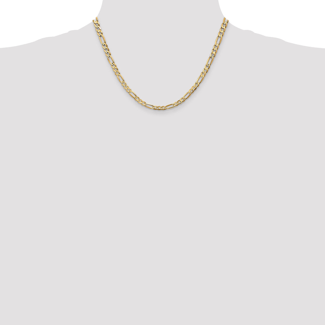 14k 4.5mm Concave Open Figaro Chain