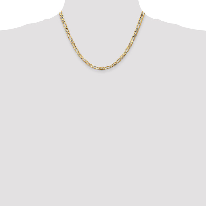 14k 4.5mm Concave Open Figaro Chain