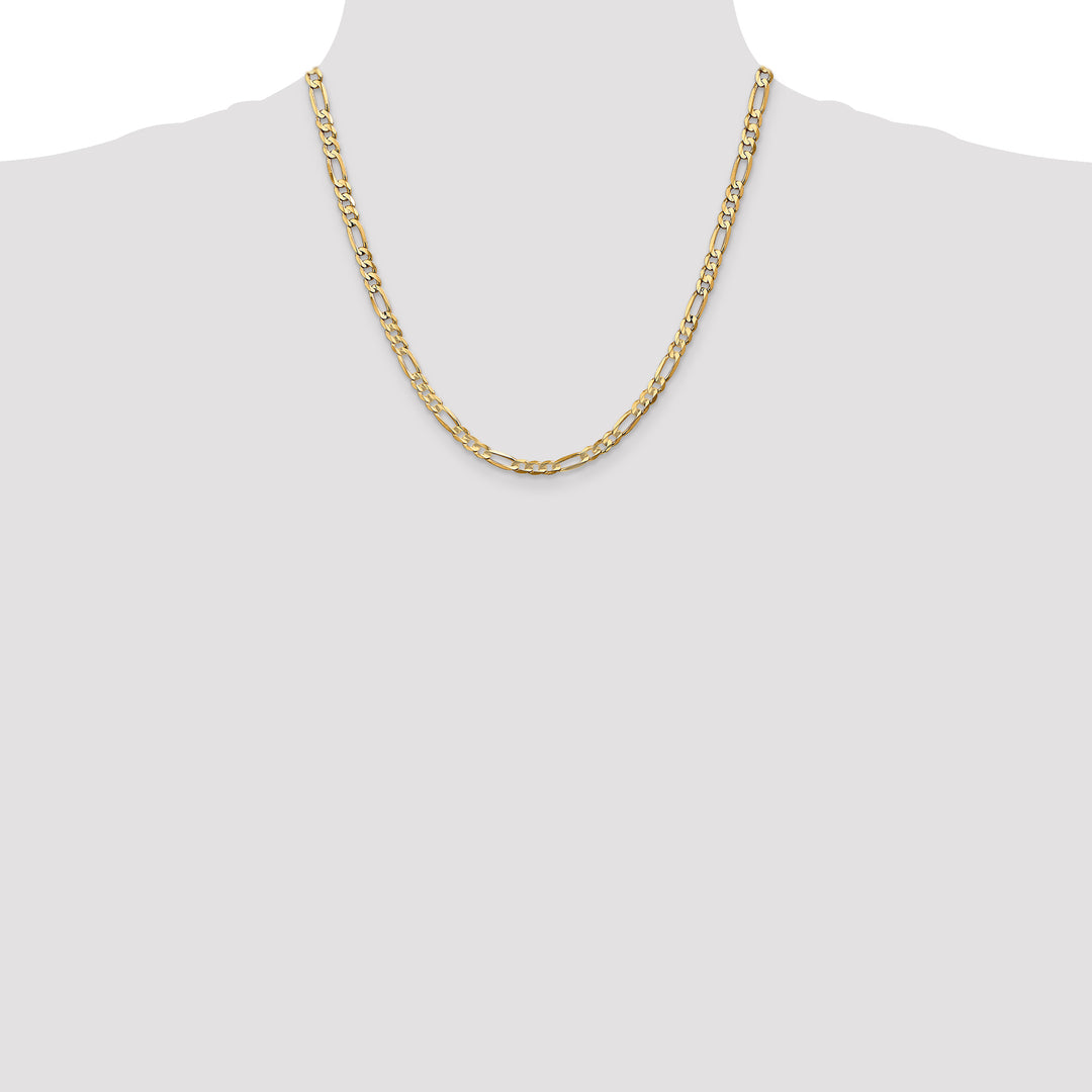 14k 4.5mm Concave Open Figaro Chain
