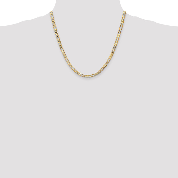 14k 4.5mm Concave Open Figaro Chain