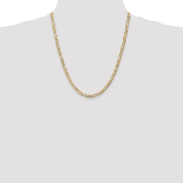 14k 4.5mm Concave Open Figaro Chain