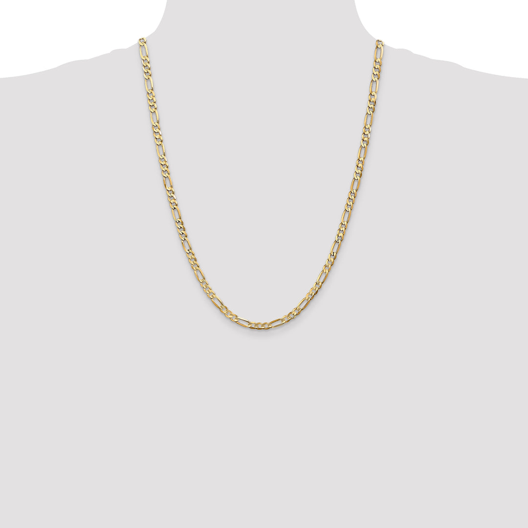 14k 4.5mm Concave Open Figaro Chain