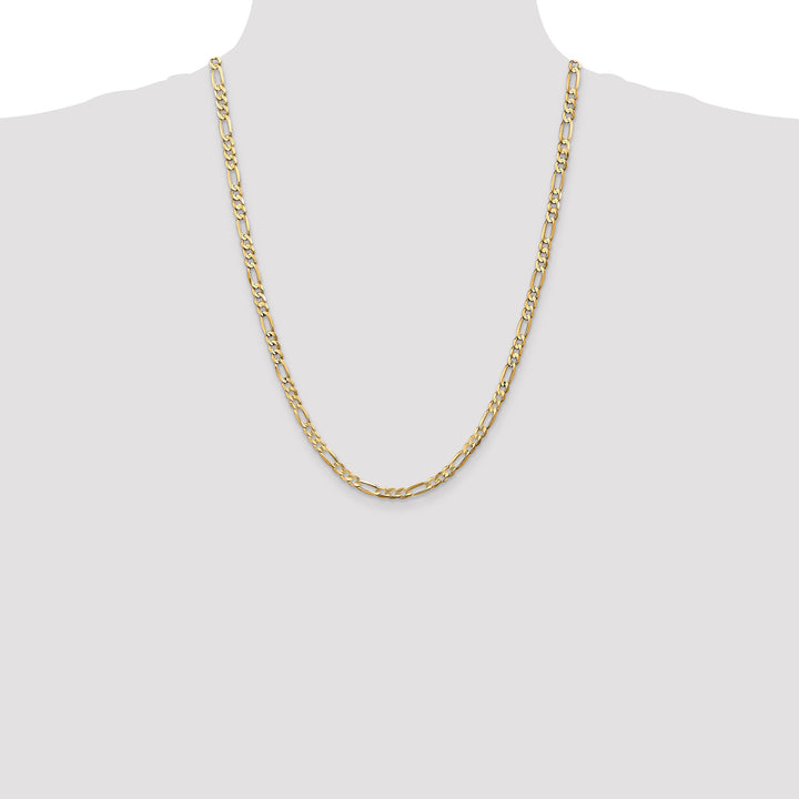 14k 4.5mm Concave Open Figaro Chain
