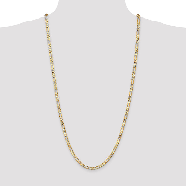 14k 4.5mm Concave Open Figaro Chain