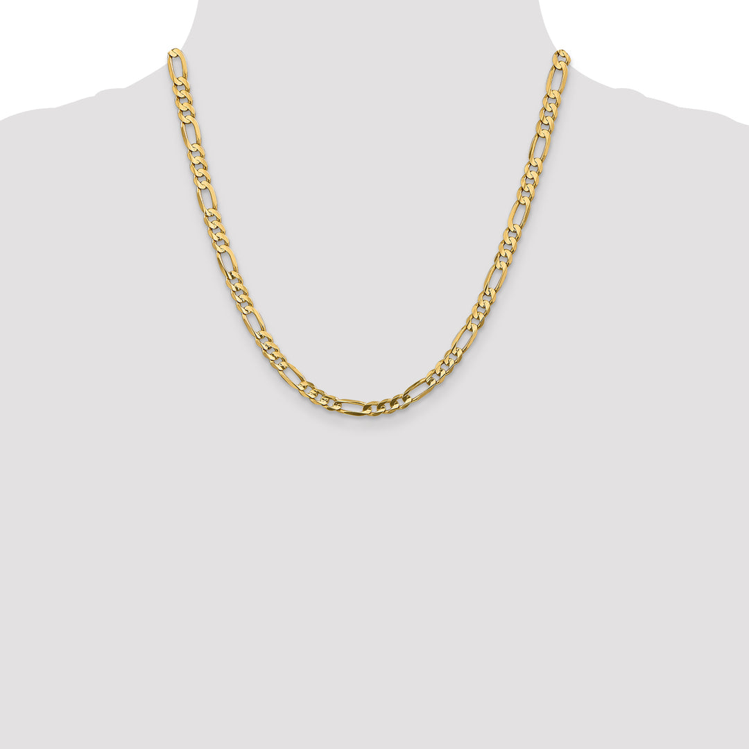 14k 5.5mm Concave Open Figaro Chain