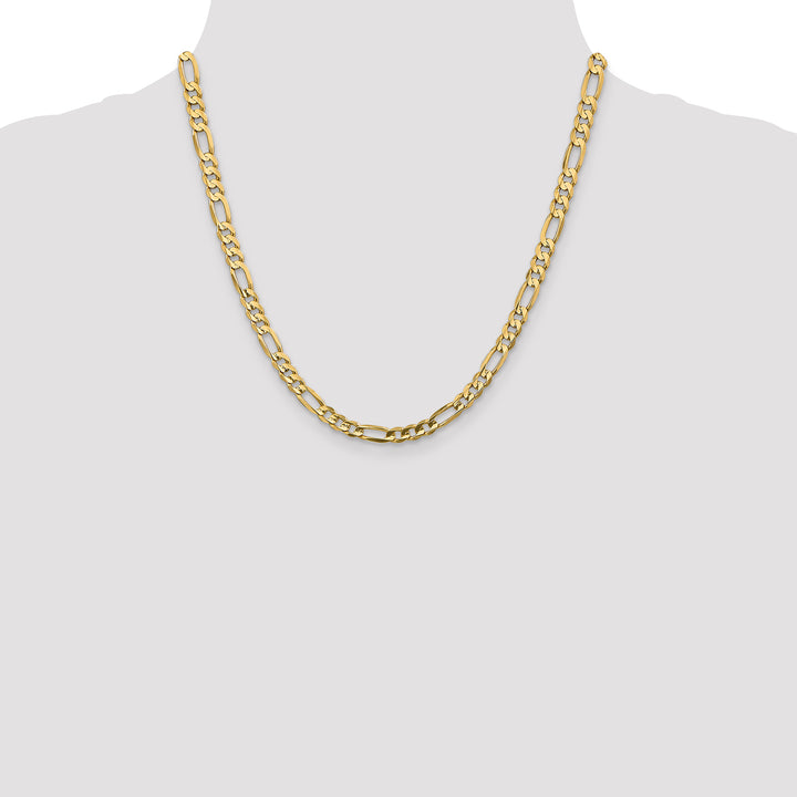 14k 5.5mm Concave Open Figaro Chain