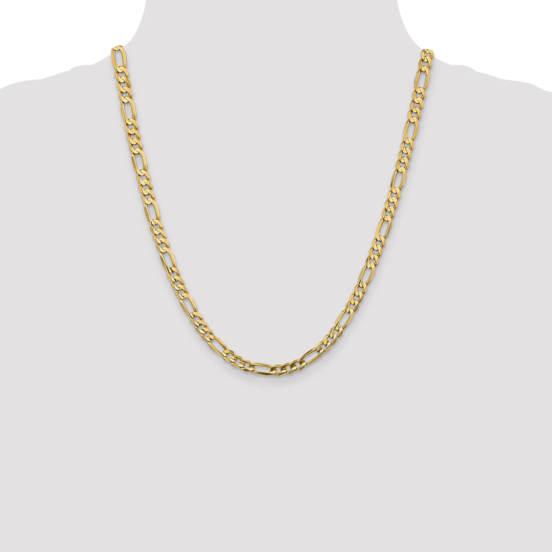 14k 5.5mm Concave Open Figaro Chain