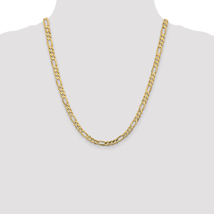 14k 5.5mm Concave Open Figaro Chain