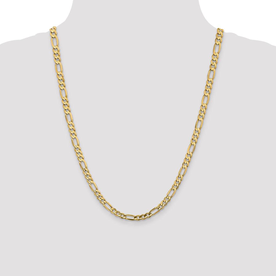 14k 5.5mm Concave Open Figaro Chain